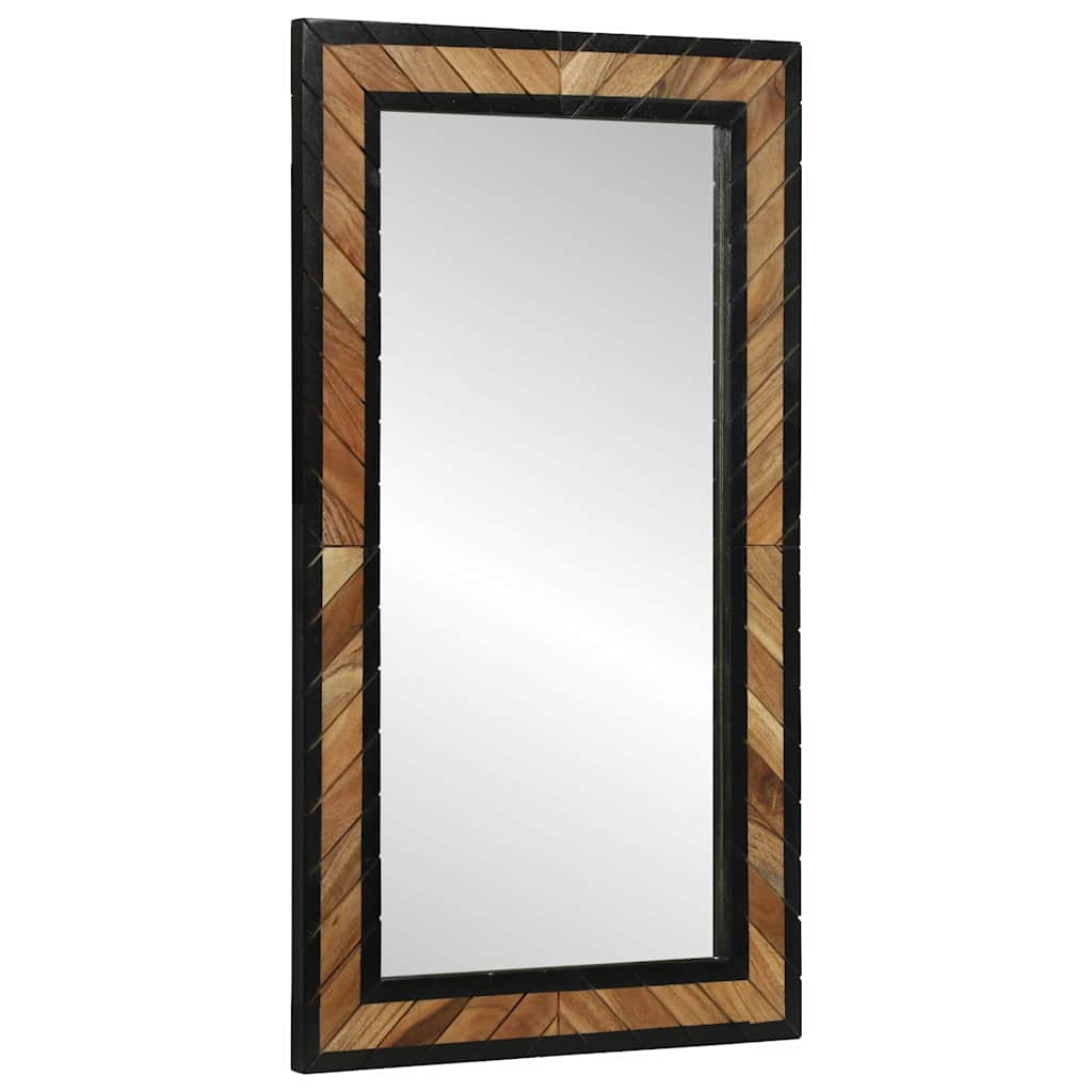 vidaXL Wandspiegel Schwarz und Braun 50 x 2 x 90 cm Massivholz Akazie