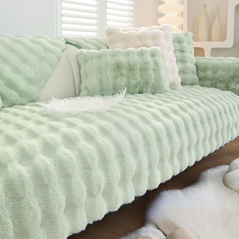 Plush Sofa Cushion Thickened Fleece Cushion Non-Slip Leather Sofa Cover High-End Nordic Simple Winter