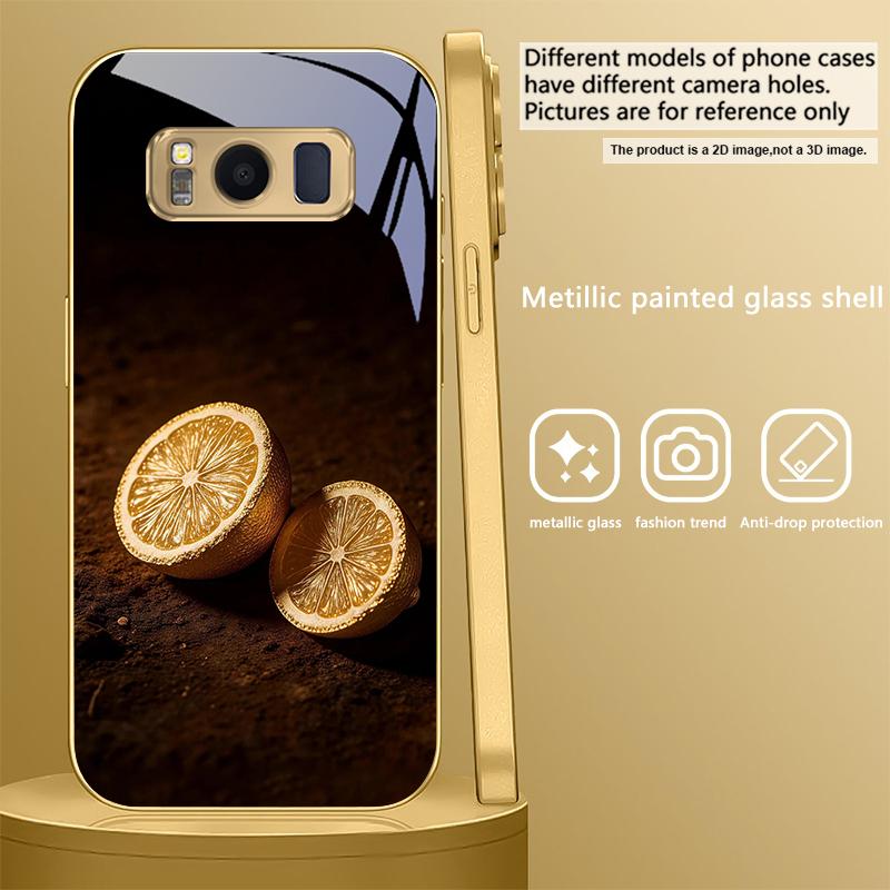 Золотые Двойные Арахисы Для Samsung Galaxy S26 S20 FE S21 Ultra S23 Plus S24 Ultra S25 S21+ S22 Plus S26+ Золотой стеклянный чехол для телефона