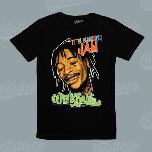 MALE / FEMALE R & B Rapper Wiz Khalifa HIP-HOP RAP Music Band T-Shirt
