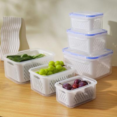 Контейнер для хранения продуктов в холодильнике, коробка для хранения фруктов со съемным дуршлагом, органайзер для холодильника для салата, ягод, овощей, для сохранения свежести