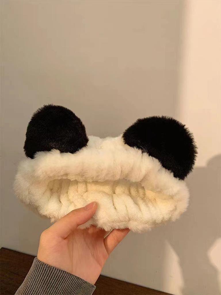 1pc Cartoon Cute Little Bear Ears Plush Hair Strap Female Fury Wide Edge Hairband Headband Bundle Hair Strap Autumn Winter