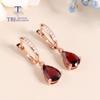 New Red Garnet Earrings 925 Sterling Silver Rose Gold for Natural Gems Pear 6*9mm Fine Jewelry for Women Girls Simple Jewelry