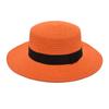 Summer sun protection beach flat top straw hat straw shading hat beach big eaves hat