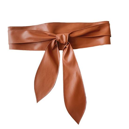 Женский ремень из искусственной кожи с широкими полями, ретро-дизайн, завязывающийся пояс, платья, пальто, завязывающийся пояс, универсальный аксессуар