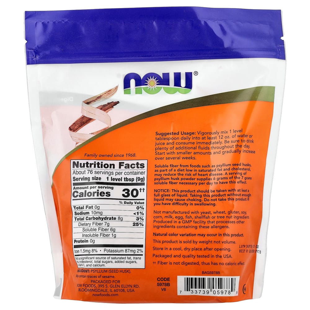 Now Foods Псиллиум Порошок 680г (1,5 фунта)
