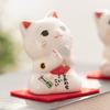 2,9-дюймовая керамическая фигурка кота удачи, украшение для рабочего стола, украшение в виде кота удачи, мини-фарфоровая фигурка котенка