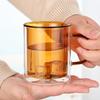 Colored Glass Coffee Mug Double-layer Mugs Coffee Cups Thermal Insulation Drinkware Cup Glassware Kitchen Dining Bar Home Garden