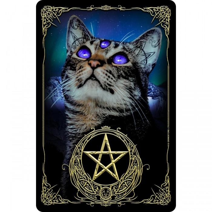 Greet Tin Card Табличка с ведьмовским фамильяром