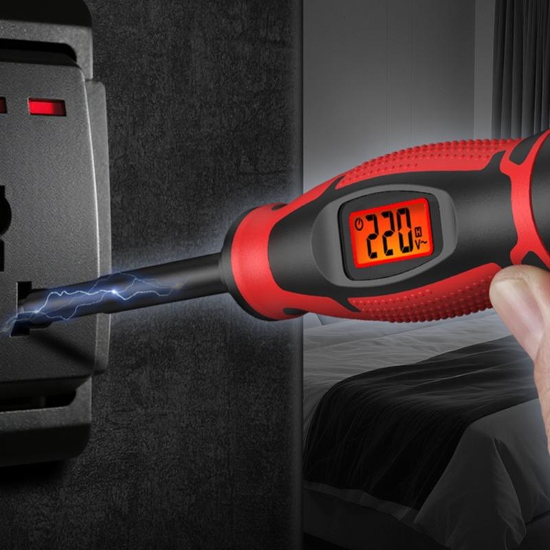 Compacted Plastic Voltage Detection Tester Pen With Data Hold Function And Red Backlight For Easy Reading Electric Work