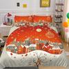 Рождественская цифровая печать 3D-печать полиэстеровая наволочка пододеяльник набор из двух или трех предметов