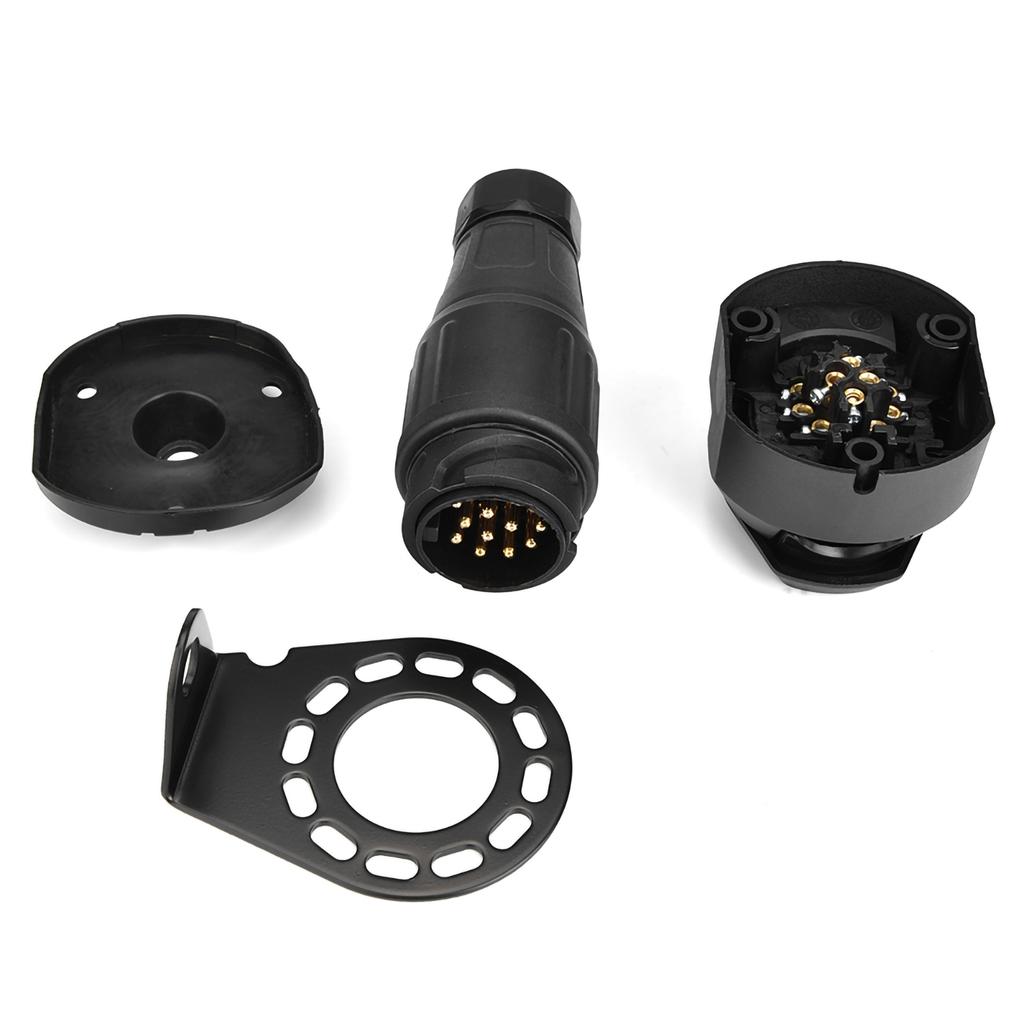 12V 13Pin Trailer Plug Socket Connector Adapter Bracket for Trailer Caravan Towing Towbar