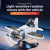 Solar Airplane Car Ornament Multifunctional Solar Powered 360-Degree Rotating Car Dashboard Airplane Ornament
