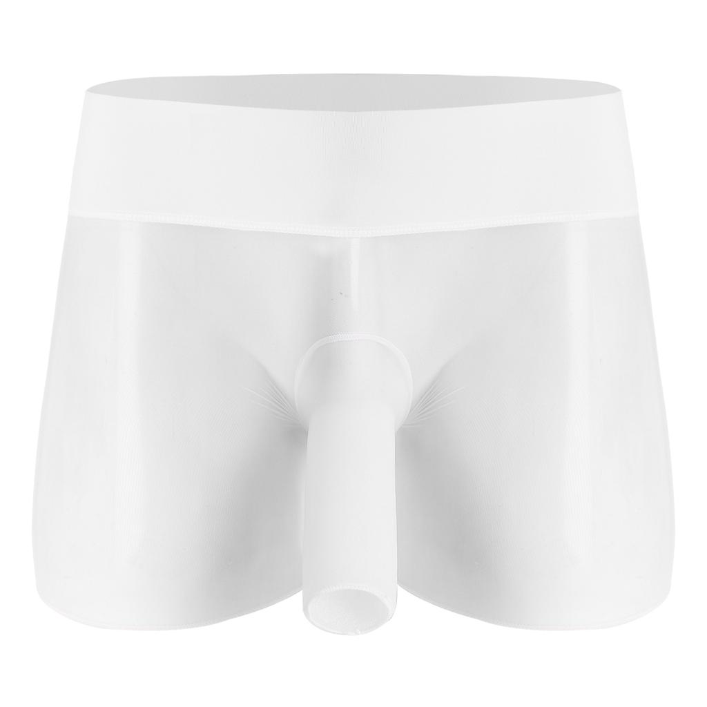 Mens See Through Ultra Thin High Waist Boxer Shorts Sheath Lingerie Underwear