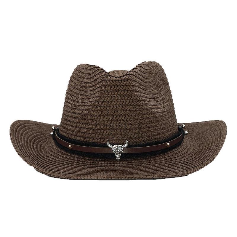 Мужская соломенная шляпа в панамском стиле, ковбойская шляпа, летняя шляпа от солнца 56-58 см