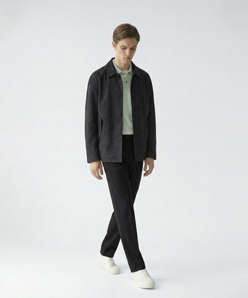 Pinblack (Men) Classic Italian Nubuck Denver Jacket