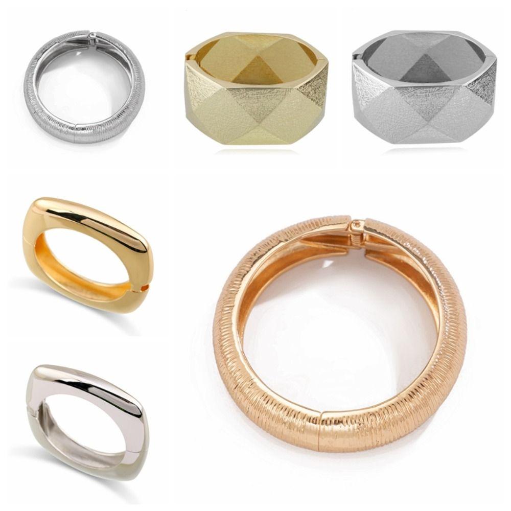 Vintage Irregular Wide Cuff Bangle Chunky Geometric Metal Bracelets Gifts for Women Girl