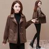 Autumn and Winter Double-sided Wear Teddy Velvet Leather Jacket Ladies High-end Loose Korean Style Jacket