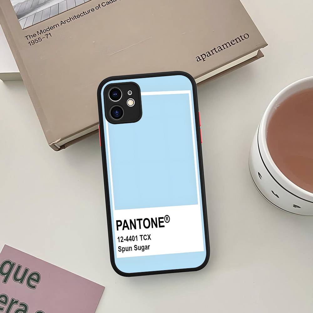 Канди-цвет Pantone Для IPhone 11 12 13 14 15 16 Pro Max Plus Матовый полупрозрачный чехол для телефона