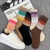 5Pairs Breathable and Absorb Sweat Mid Tube Women's Socks In Autumn and Winter Ins Trendy and Versatile Women's Socks Size34-42