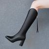 Knee High Shaft Shoes Woman Pointed Toe Winter 2025 Long Boots for Women Autumn Work Quality Boot Sale New Footwear Fashion Hot