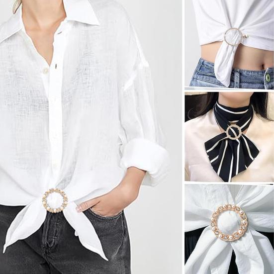 4 шт. зажим для кольца рубашки женские зажимы для галстука шарфа с искусственным жемчугом и стразами