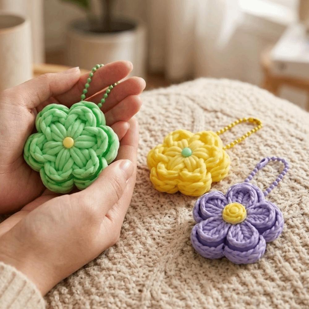 Crisp Click Sound Flower Mechanical Clicker Keychain 3D Print Flower Clicker Pendant Gift Giving
