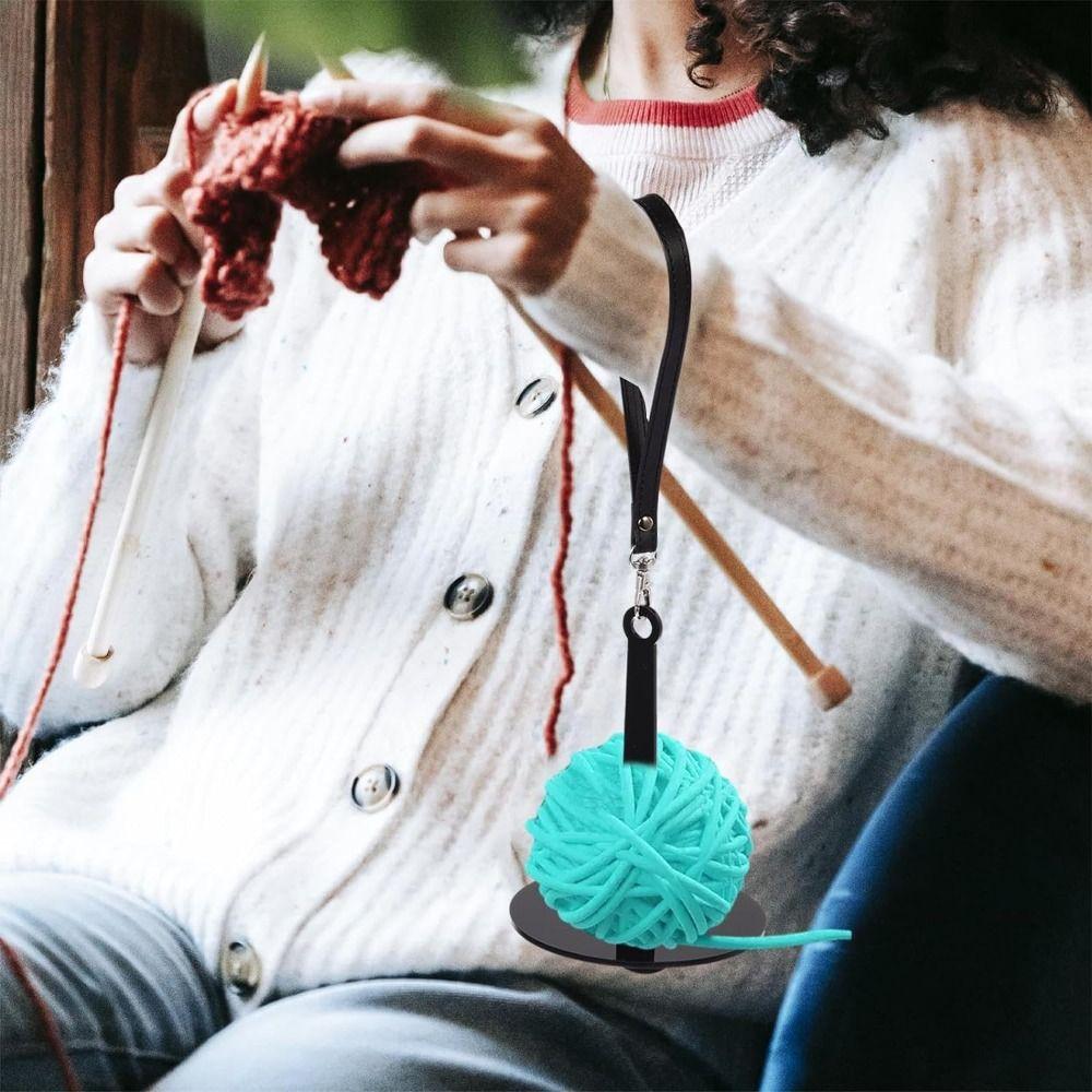 С кожаным ремешком на запястье, держатель для пряжи на запястье, хранение пряжи, органайзер для пряжи, держатель для клубка пряжи, для любителей рукоделия
