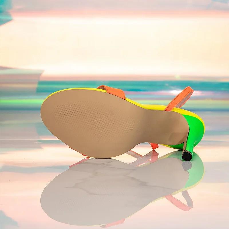 Aneikeh Уличные гладиаторские сандалии с острым носком женские с пряжкой на щиколотке сексуальные тонкие высокие каблуки вечерние туфли