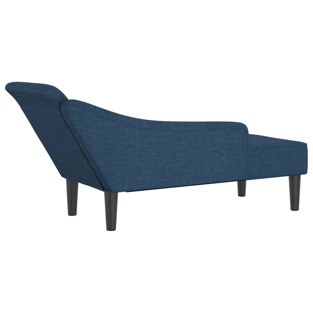 Blue Fabric Chaiselongue with Cushion