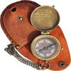 5-6 Quote Engraved Compass with Leather Case, Gift Compass, Camping Compass, Graduation Day Gifts