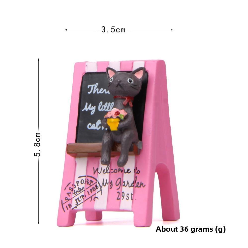 Creative Billboard Letter Holding Flower Cat And Dog Scene Ornament Model