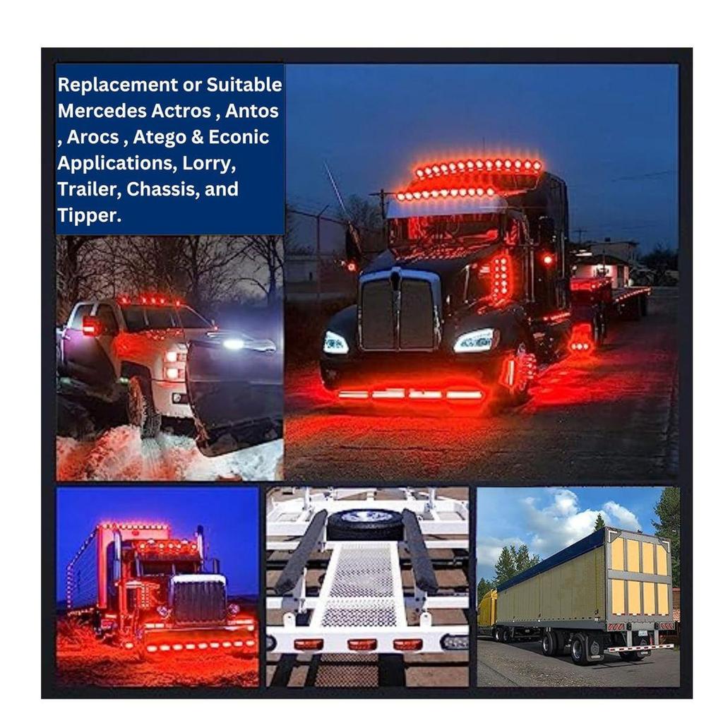 Красный светодиодный габаритный фонарь прицепа, прямоугольный светодиодный/SMD габаритный фонарь для грузовика, прицепа, дома на колесах, кемпера, пикапа, внедорожника, ударопрочный, универсальная посадка