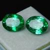 Natural Green Emerald Loose Gemstone 12 ct Oval Shape Pair for Jewelry Making and Gem Collections