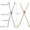 No Fade 3pcs Stainless Steel Gold Color Slider Bracelet Adjustable Chain with End Bead for Jewelry Making DIY Findings Component