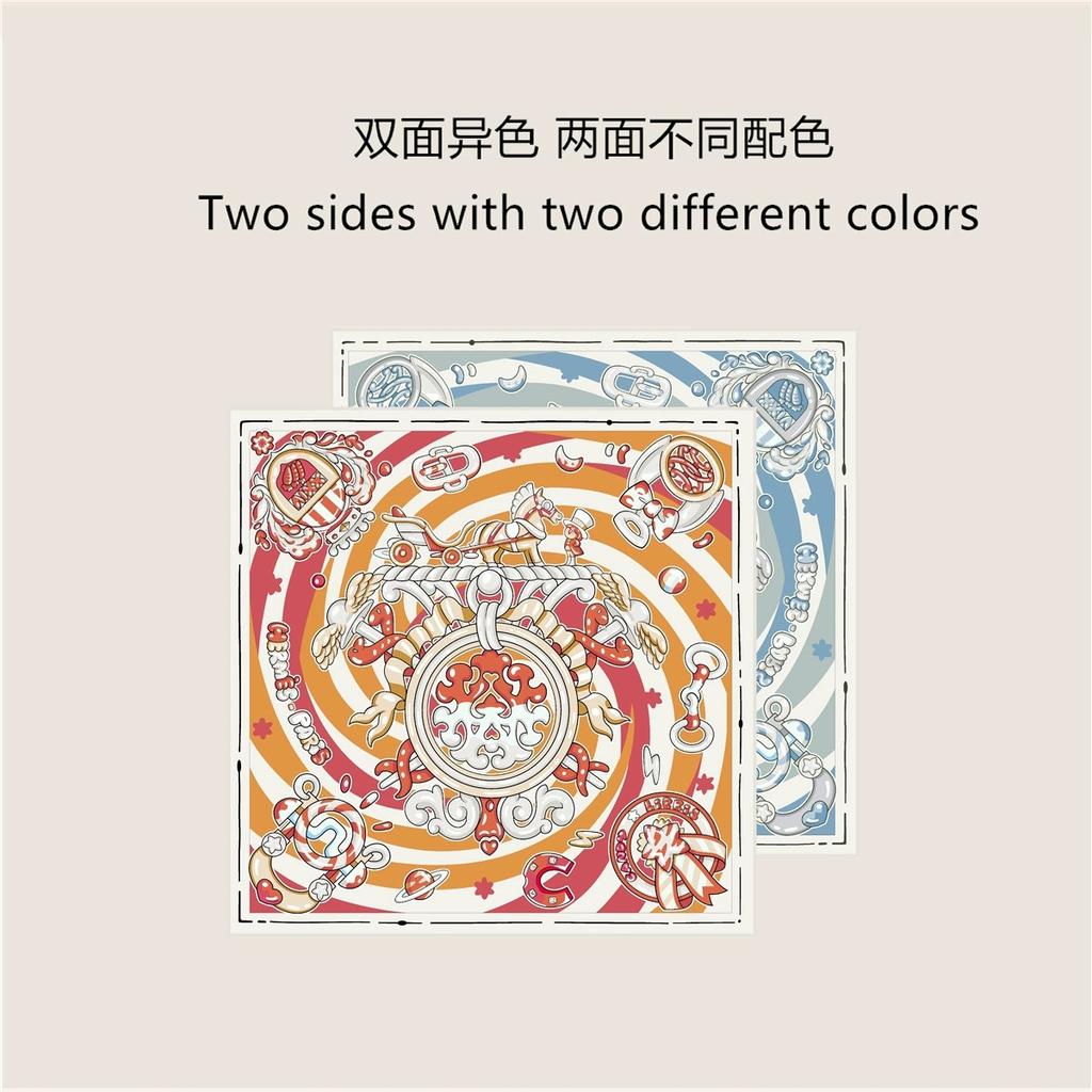 70CM Handmade Double-Side Printed Imitation Silk Scarf Roll Edge Luxury Pattern High Quality Women Scarf Wraps Echarpes Foulards