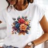 (Asian Size)  Clothing Ladies Flower Trend 90s Lovely Casual Women Tee Top Short Sleeve T Shirt Fashion Print Lady Female Graphic T-shirts