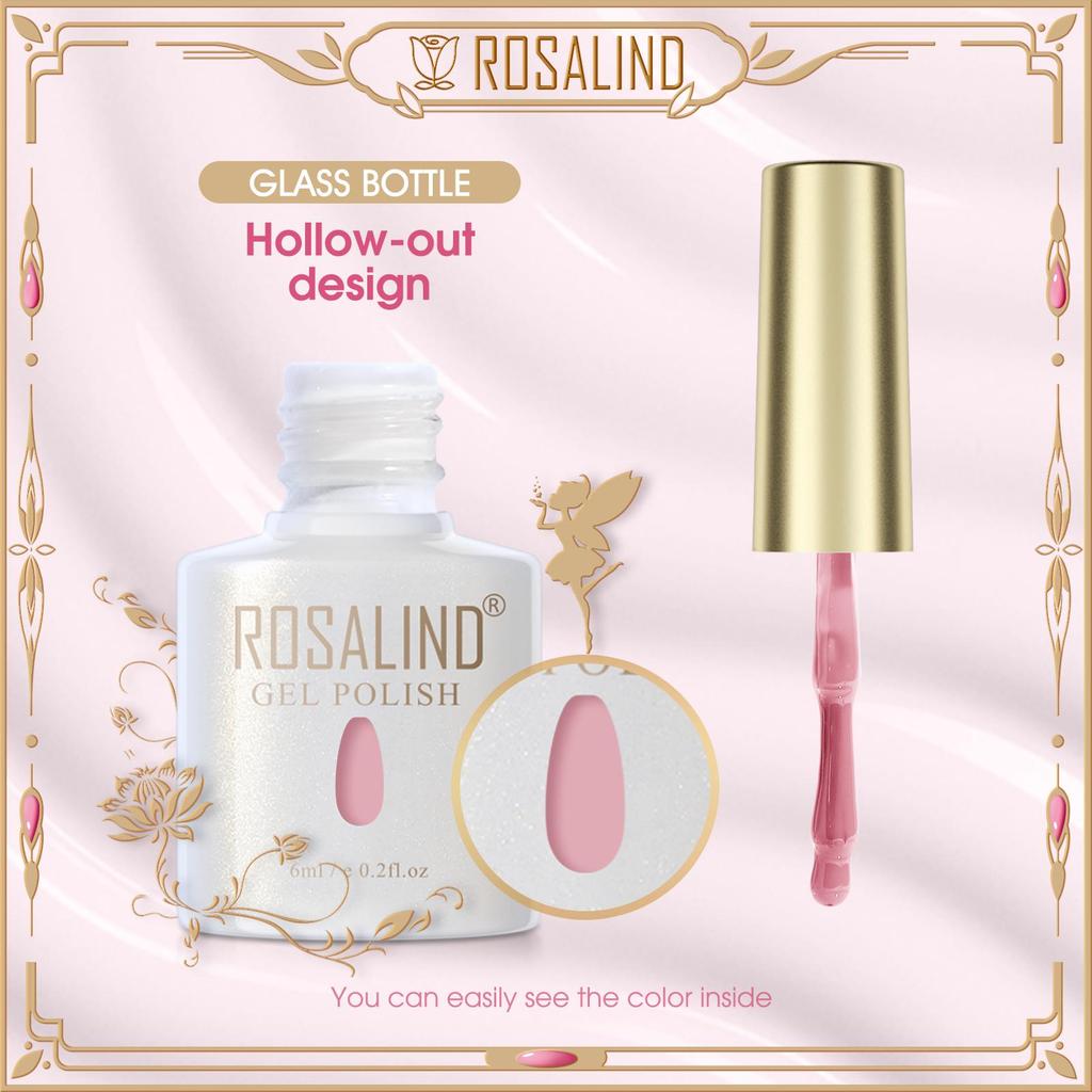 Rosalind 10PCS Gel Nail Polish Set 6ml Pure Color Gel Nail Polish Top Coat UV LED Light Nail Sup.