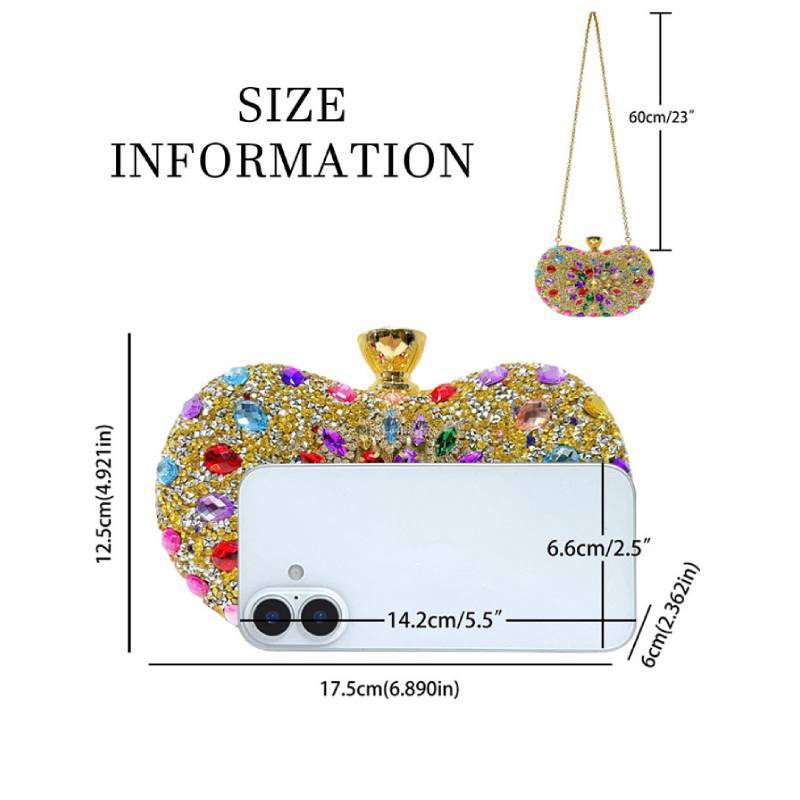 Evening Clutch Bag With Diamond Embellishments For Formal Parties And Ladies Events
