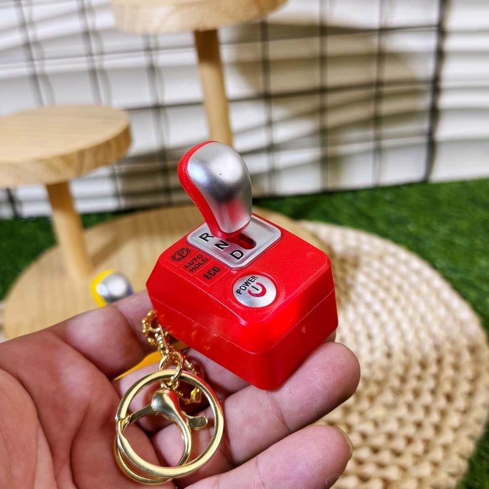 Button Batteries Reverse Gear Shifting Pendant Cartoon Sound-emitting Key Ring Funny Gifts