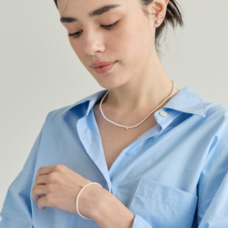 ENOUGHLIP Crystal Charm Pearl Bracelet