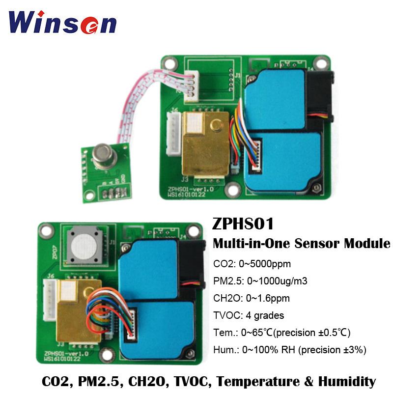 1 шт. Winsen ZPHS01 Многофункциональный модуль датчика CO2/PM2.5/CH2O/TVOC и температуры и влажности с выходом UART, две версии