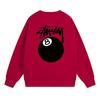 Unisex Streetwear Letter Print Fleece Cotton Sweatshirt Loose Fit Round Neck Long Sleeve Winter Daily Wear