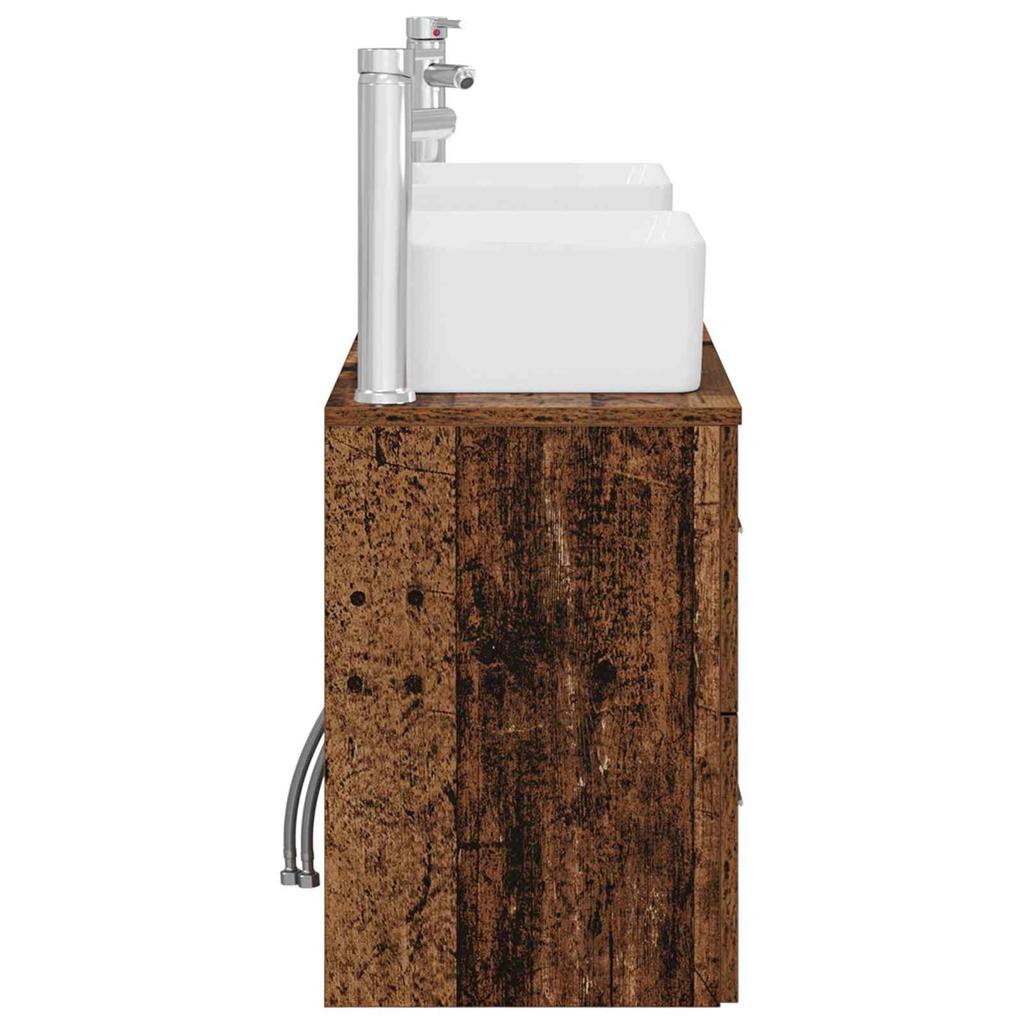 Bathroom Cabinet Set 3 pcs Reclaimed Wood 136 x 35 x 80 cm
