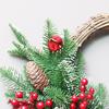 Christmas Decor Red Ribbon Premium PE Pine Cone Wreath Hotel Mall Hanging