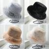 Imitation Fur Mink Fisherman Hat for Women In Autumn and Winter Large Head Circumference Plush Velvet Hat Small Face Warm Ear Protection Headgear