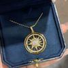 Hot Sale Compass Sun Round Pendant 925 Silver Plated Moissanite Necklace DIY Jewelry Bracelet Making
