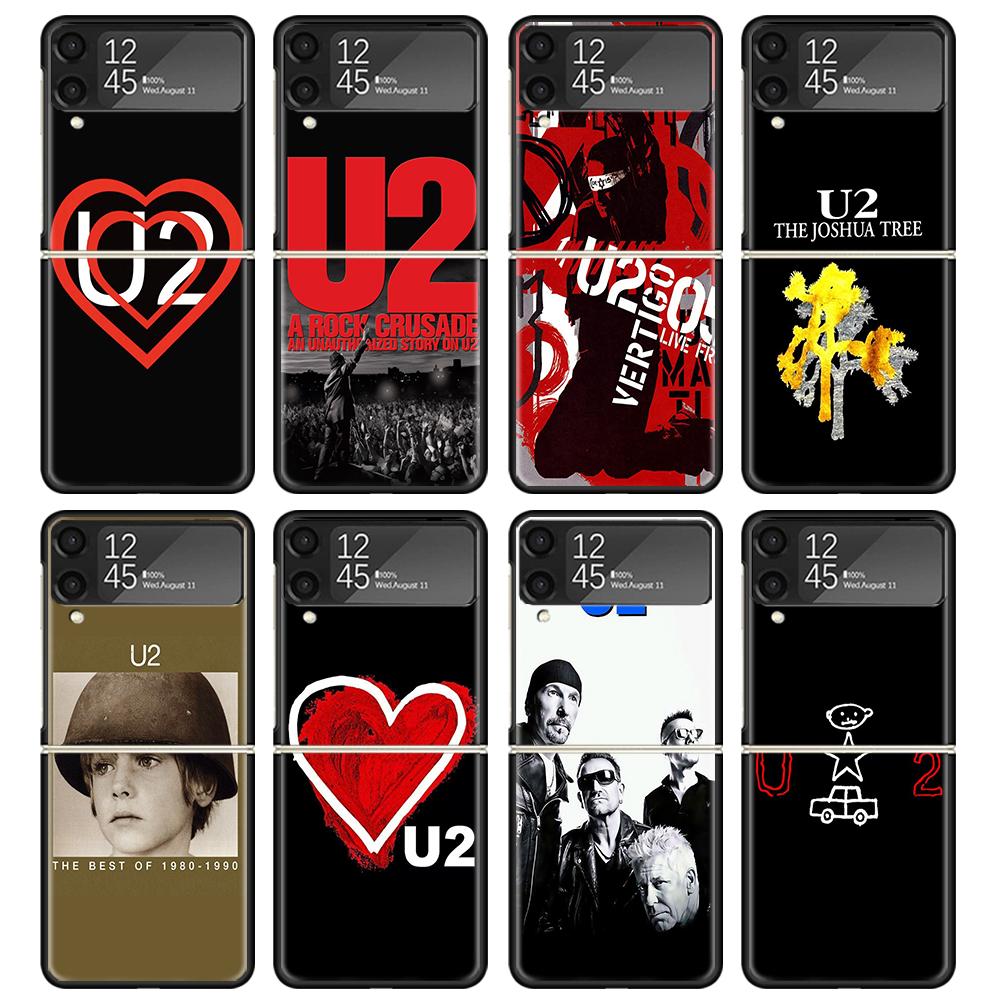 Band U-U2 Rock Black Phone Case For Samsung ZFlip7 ZFlip6 ZFlip5 ZFlip4 ZFlip3 5G Hard Protective Galaxy Z Flip 3 4 5 6 7