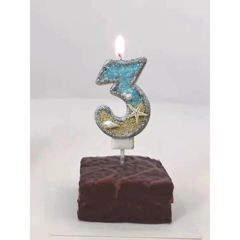 Замороженные свечи на день рождения с синими снежинками, 0-9 номеров, свеча для торта, Топпер для торта принцессы, украшение для дня рождения, velas Decorativas