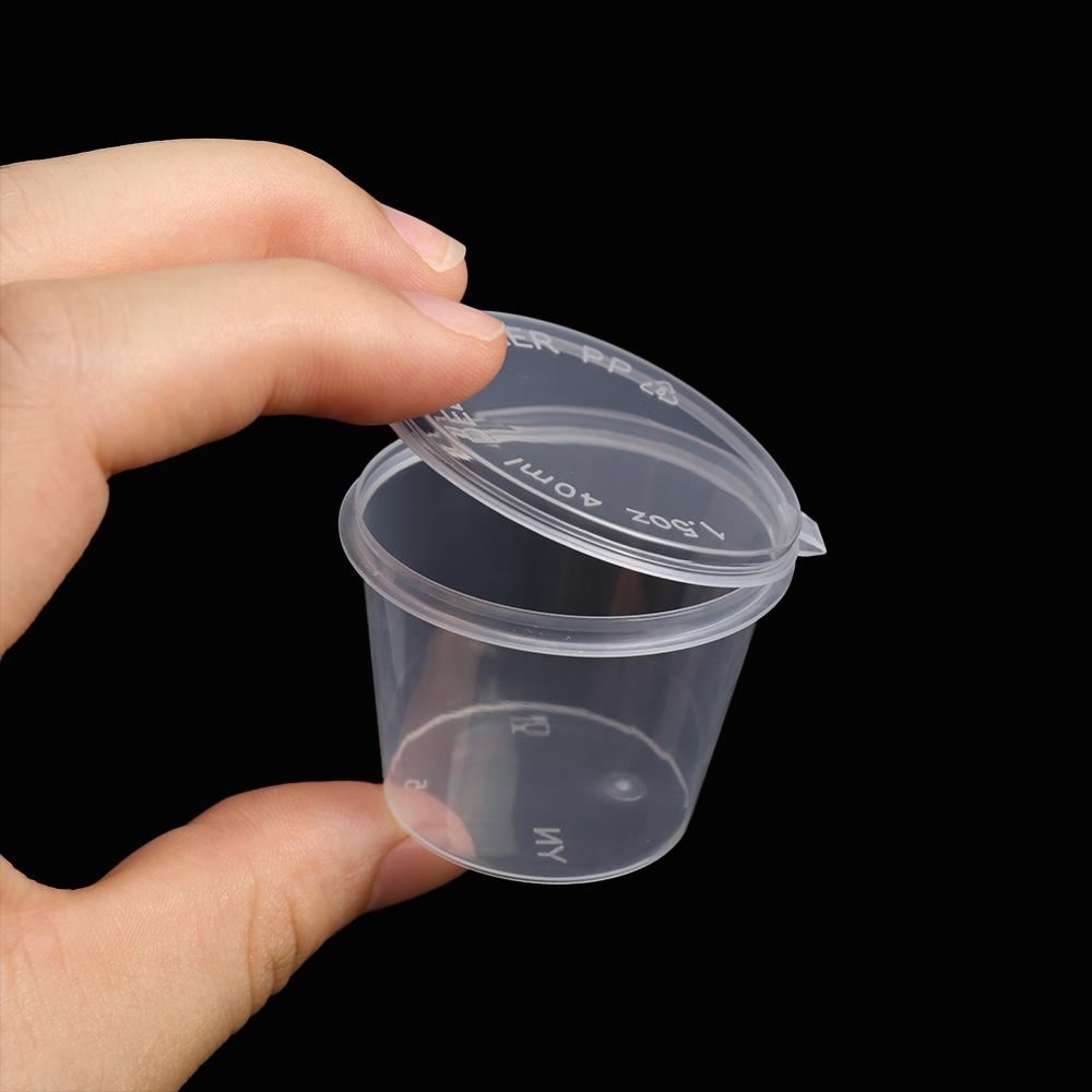 30Pcs Small Hinged Lids Takeaway Pigment Paint Box Food Containers Sauce Cup Palette